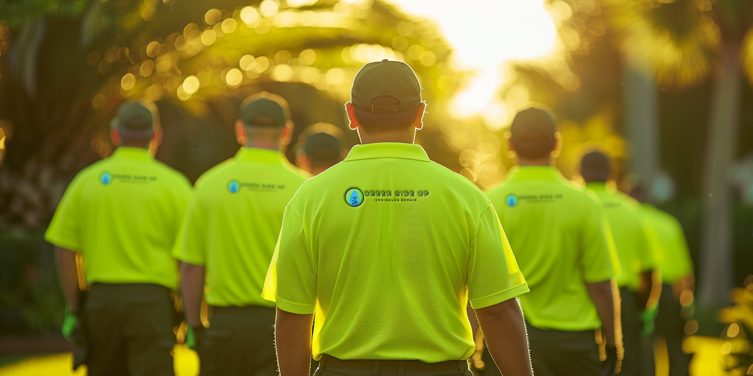 Team of sprinkler repair technicians.